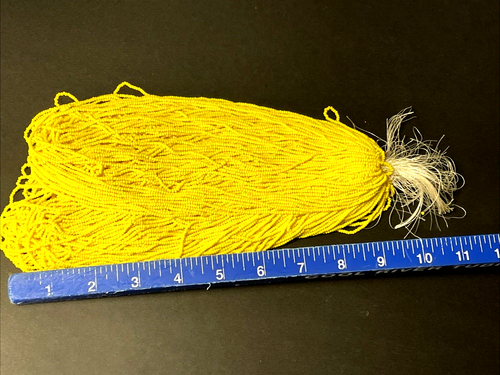 Vintage Czech Glass Seed Beads Kilo "Master Hank" Opaque Yellow 16/0 20" Strands - Picture 10 of 12