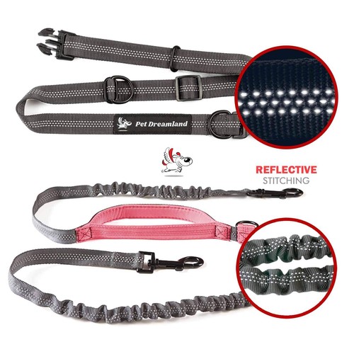 Hands-Free Dog Leash Medium Dogs Bungee Waist Leash for Running & Hiking - Picture 7 of 8