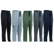 2 PACK Men's Lightweight Zip Pockets Slim Fit Workout Athletic ActiveSport Pants