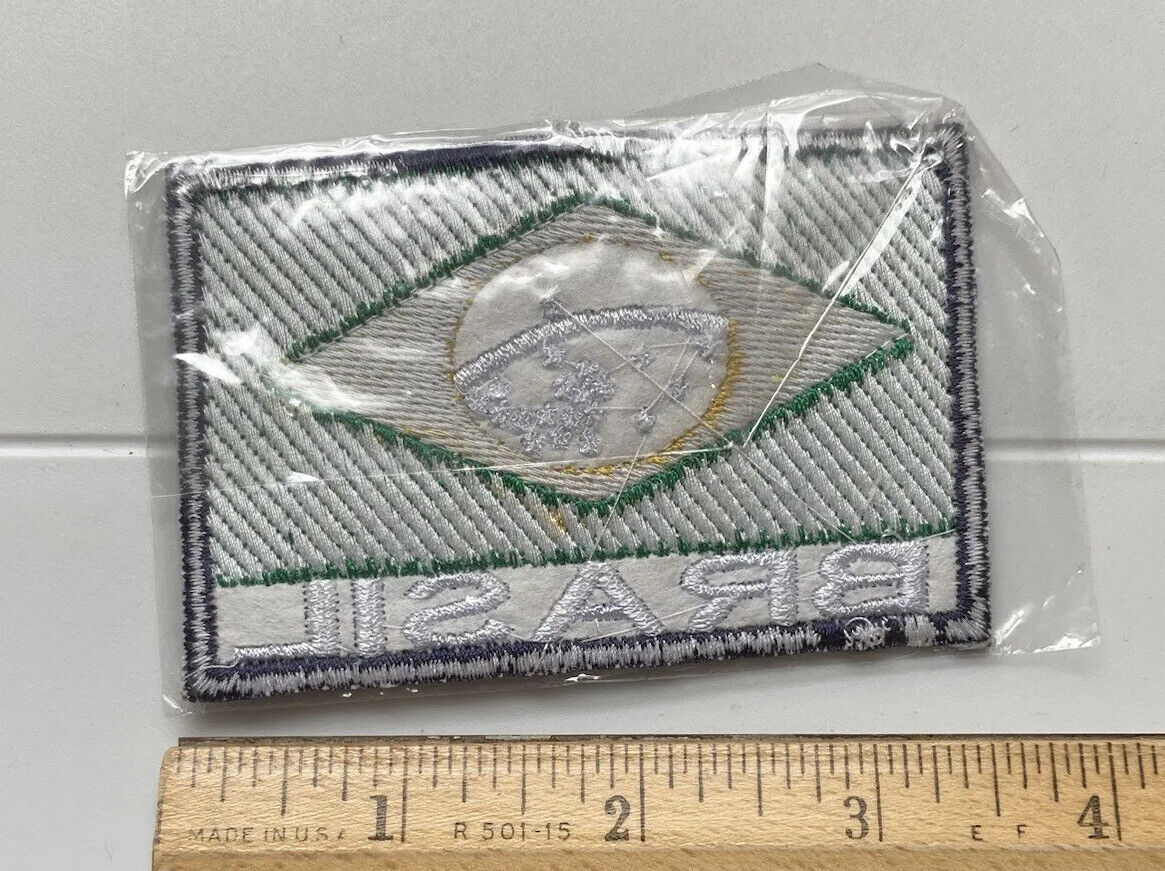 Brasil Brazil Brazilian National Flag Souvenir 3.5” long Embroidered Patch  Badge