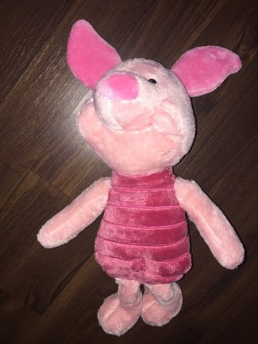 Disney Store London Schwein Ferkel Rosa Kuscheltier Plüschtier Streifen Pink Gra - Picture 2 of 6