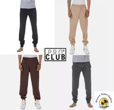 PRO CLUB Men's Jogger Sweatpants Fleece Pants Knee Ankle Band Standard Fit S-2XL