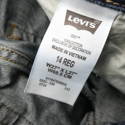 Levis 550 Jeans Boys Size 14 Reg 27x27 Regular Straight Blue Cotton Denim Pants - Picture 7 of 11