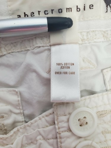 Abercrombie Girl's Off-White Tie Cuff Capris Cargo Pockets Size Medium - Picture 5 of 6