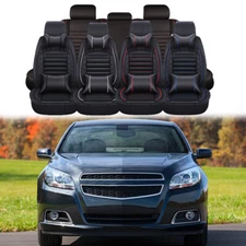 Car Seat Covers 5-Seat PU Leather Cushion Full Set For Chevy Malibu Sonic Cruze