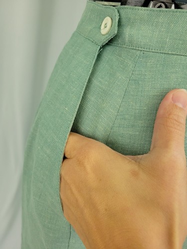 Vintage Light Sage Green Pencil Skirt by Lands' End Size 10 - Picture 6 of 12