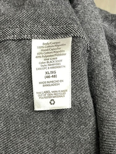 No Boundaries Size XL Gray Black Drawstrings Button Down Hoodie - Picture 10 of 11