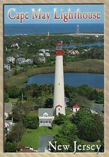 Cape May Lighthouse, New Jersey, Delaware Bay, Atlantic Ocean, NJ --- Postcard