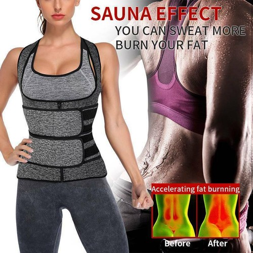 Damen Neopren Sauna Weste Schweiß Body Shaper Taillentrainer Fatburner 2XL NEU - Bild 5 von 8
