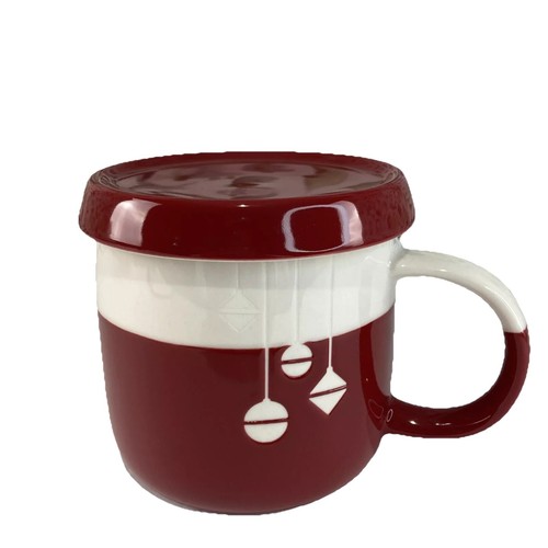 Starbucks 2012 Holiday Christmas Ornaments Coffee Tea Mug Cup Lid Embossed 12oz - Picture 1 of 13