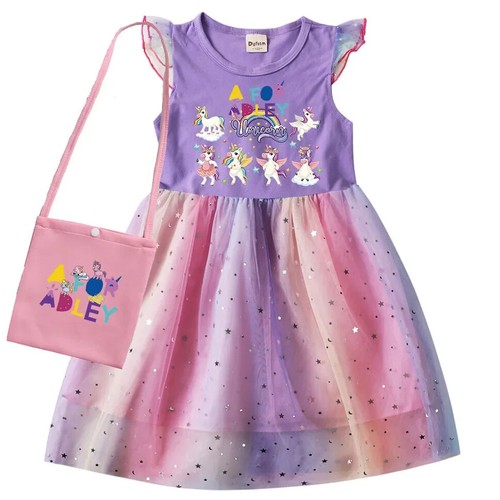 A for Adley - Kleidung Baby Mädchen Kurzarm Kleid Kinder Abend Party Kleider - Bild 9 von 36