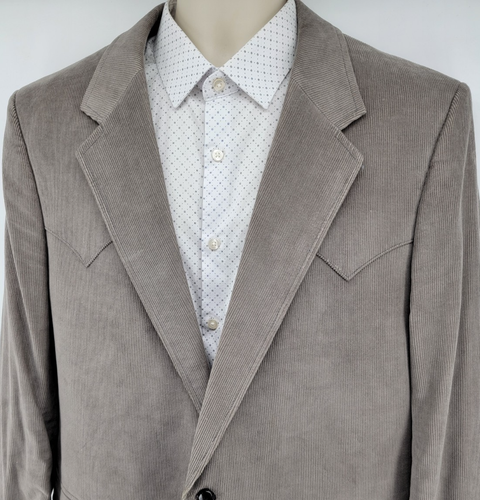 Brad Whitney Corduroy Blazer Jacket Men's 46 Gray Western Elbow Patch - Picture 4 of 18