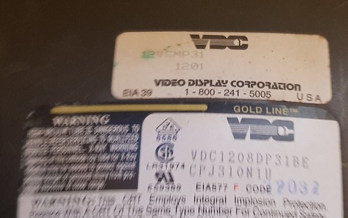 NOS Ersatzröhre CRT für Commodore, TRS-80: M31-334GH / 12VCMP31 / VDC1208DP31BE - Bild 2 von 2