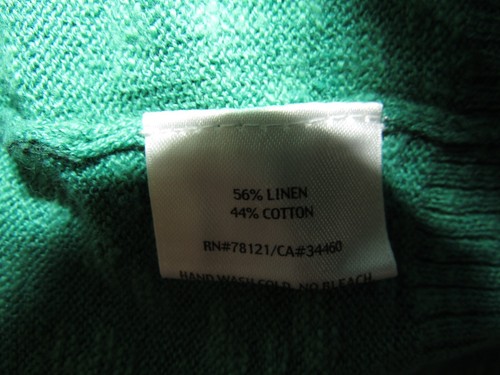Eileen Fisher Green Linen Cotton Open Front Cardigan Sweater M - Picture 4 of 4