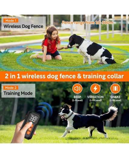 Recinzione per Cani Wireless,Recinzione Elettrica per Cani,Sistema di Recinzione per Cani Wireless,Addestramento per Cani - Foto 2 di 7