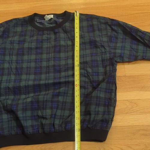 Izod wind shirt vintage plaid L large blue green golf shirt - Picture 8 of 9