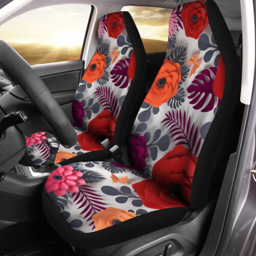 Paper Flower Car Seat Covers, Flower Lover Gift, Set of 2 Front Seat Covers