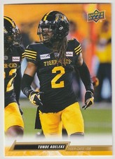 2023 UD CFL Tunde Adeleke GOLD Parallel #21 Hamilton Tiger-Cats Carleton
