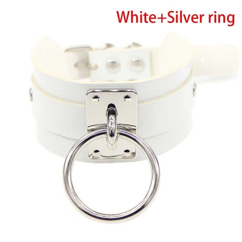 Punk Gothic Wide PU Leather O Ring Collar Choker Necklace WomenH YK - Picture 11 of 17