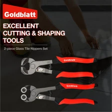 Goldblatt 2PCS Glass Tile Nippers Set Heavy Duty Wheeled Glass Mosaic Nipper NEW