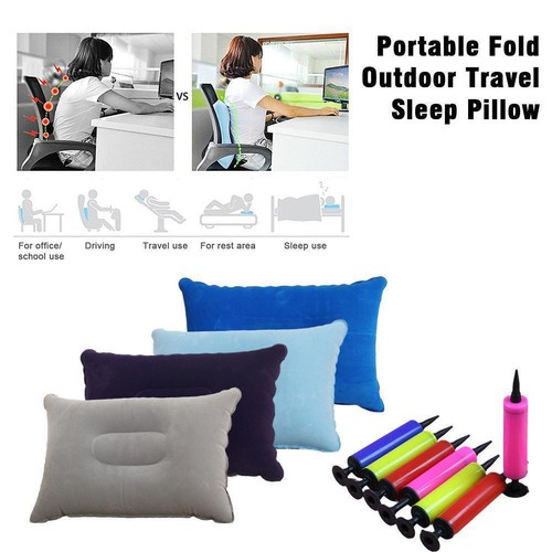 Air-Pillow Inflatable Cushions Portable Head Rest Compacts Camping Travel X0X1 - Picture 2 of 23