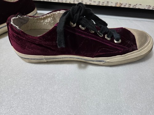 Golden Goose Women's GGDB Sneakers VSTAR2 Velvet low top Burgundy Size 37 US 7 - Picture 3 of 15
