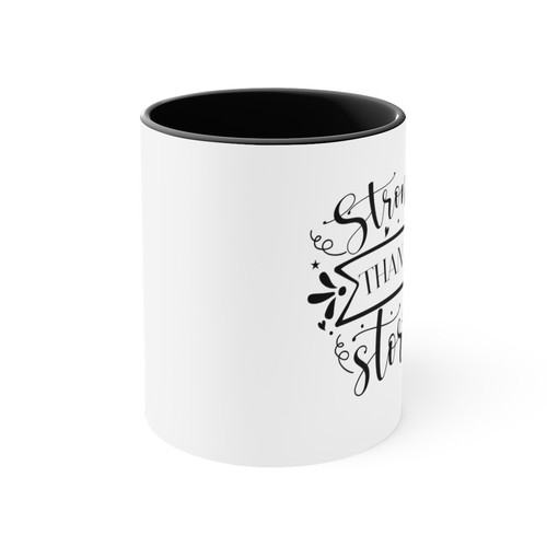 Inspiring Stronger Than Storm Mug, Motivational Ceramic Cup, Strength Gift - Picture 8 of 12