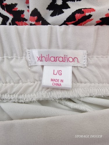 Xhilaration Mini A-Line Skirt Womens Large Ivory Geometric Pleated Elastic Waist - Picture 9 of 11