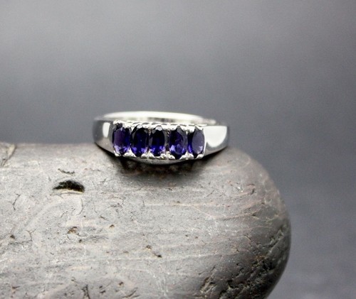 ANELLO IOLITE ORIGINALE ARGENTO STERLING 925 SPEDIZIONE GRATUITA VELOCE!! - Foto 1 di 5