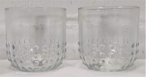 6 Candle Holders 3" Clear Glass Votive 2 cross Etched 2 Ribbed Swirl 2 Hobnail - Picture 5 of 21