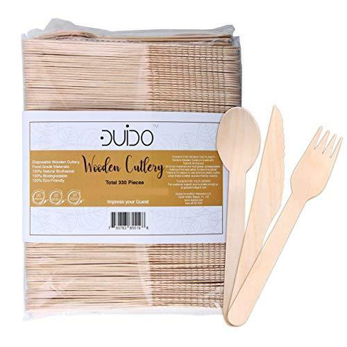 Disposable Wooden Cutlery Utensils Set – (Pack of 275) 110 Forks 55 Knives 110 S - Picture 1 of 7