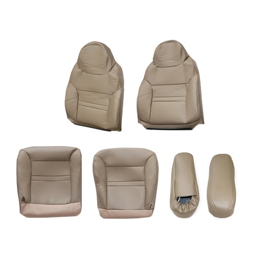 Front Bottom & Top Leather Seat Cover For Ford Excursion Limited XLT 2000-01 Kit - Picture 3 of 23