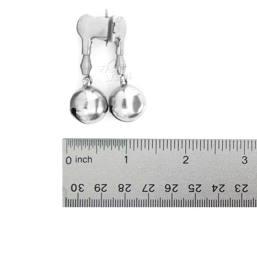 50pz Fish WOW!® Allarme Pesca Doppio Allarme Doppio Campane Anelli con Clip di Morsetto NUOVO - Foto 3 di 6