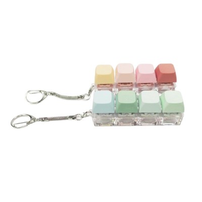 4-Key Mechanical Keycap Tester Keychain With LED Lighting Option Stress Relief