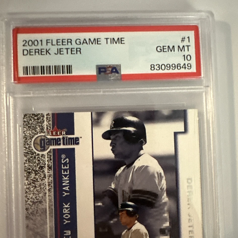2001 Fleer Game Time #1 Derek Jeter  PSA 10 Gem Mint HOF Yankees 83099649 - Image 3 of 4