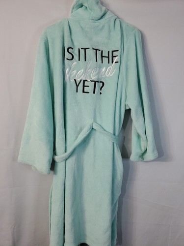 Joe Boxer Robe Women's Size 2X Light Blue Cozy Warm Plush Wrap Spa - Picture 1 of 6