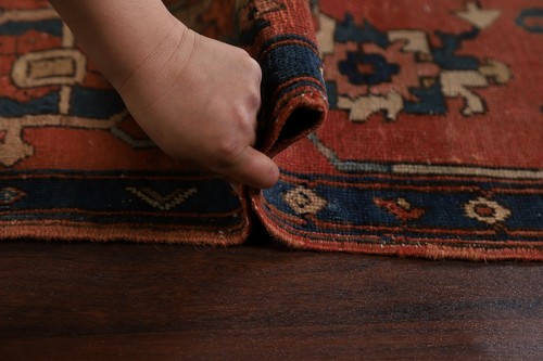 Pre-1900 Antique Geometric Vegetable Dye Heriz Serapi Large Rug Hand-made 10x15 - Picture 12 of 12