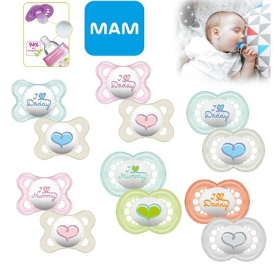 Baby anneau de dentition tétine sucette tétine mamelon 0m+//6m Garçon//Fille 2Pk MAM Nature
