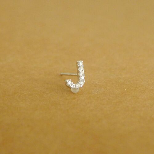 Orecchini A Perno In Argento Sterling Con Lettere Iniziali Alphabet Pave CZ A-Z - Foto 30 di 82
