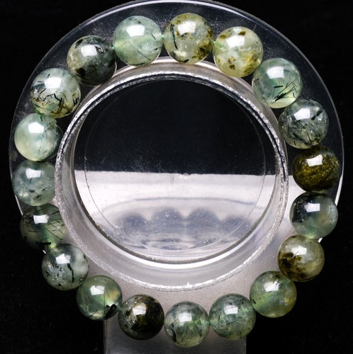 Bracciale perle tonde 10,5 mm pietra uva verde naturale cristallo pietra preziosa AAAAA - Foto 4 di 6