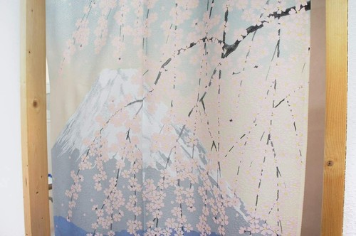JAPANESE Noren Curtain Mt.Fuji Sakura Cherry Blossom 85 x 150 cm - Picture 4 of 5