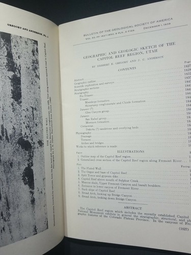 Geographic And Geologic Sketch Of The Capitol Reef Region Of Utah 1939 Minerals - Picture 2 of 4