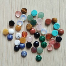 Wholesale 50pcs/lot 8mm assorted natural stone round CAB CABOCHON stones beads
