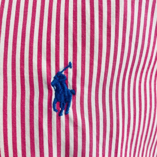 Ralph Lauren Shirt Men Small Pink Stripe Long Sleeve Button Down Casual Dress - Picture 7 of 8