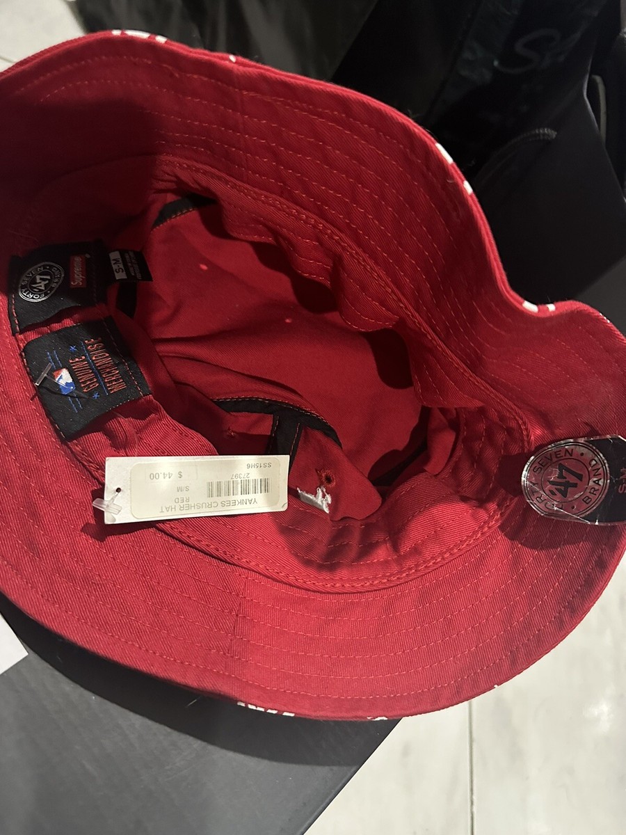 SS15 SUPREME X NEW YORK YANKEES BRAND CRUSHER BUCKET HAT BOX