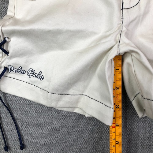New! Polo Ralph Lauren Shorts Girls M Off White Pull On Big Pony - Picture 6 of 12