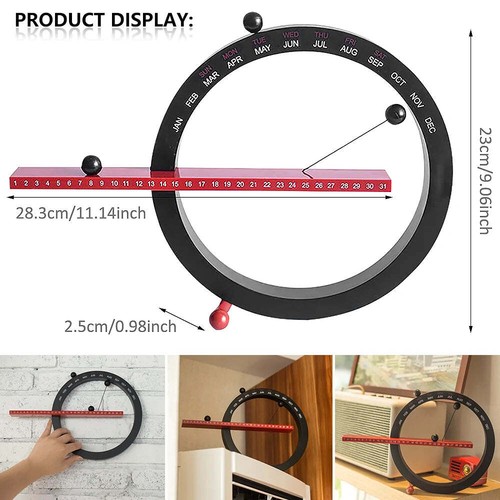 9“ Magnetic Ball Calendar – Perpetual Desktop/Wall Calendar Creative Home Decor - Picture 2 of 9