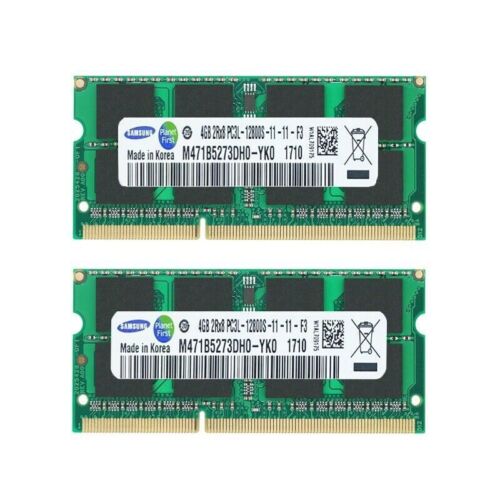 SAMSUNG 1600MHZ 8GB DDR3L RAM For Notebook Laptop PC3L-12800S DIMM 2pc 4GB 1.35V - Picture 2 of 5