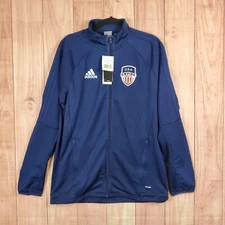 adidas Track Jacket Sz L Large Warm Up Full Zip Top Embroidered Mens NWT NEW
