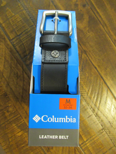 Columbia Men's Leather Belt Black Medium 32in-34in Waist - Picture 7 of 7